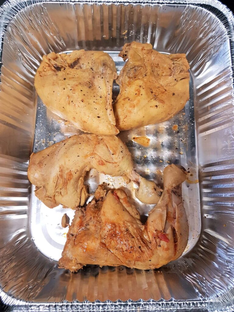 chicken in tray to broil