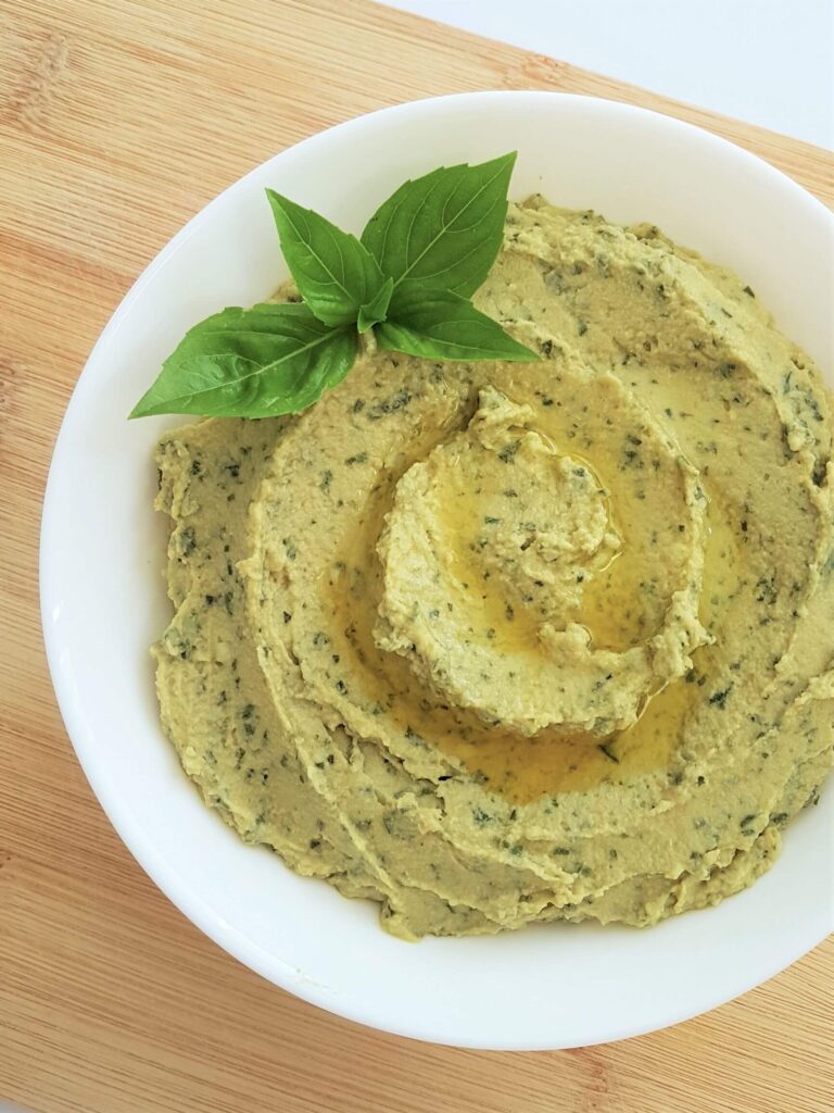 Easy Basil Hummus Recipe - Homemade Pesto Hummus - Roses and Cardamom ...